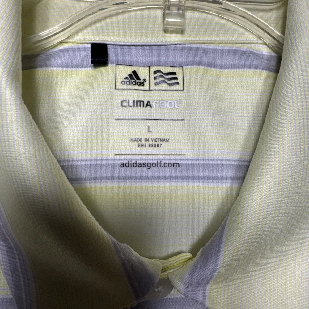 Adidas Golf Climacool Polo Shirt Mens Sz L Yellow Gray Easter Performance Tennis